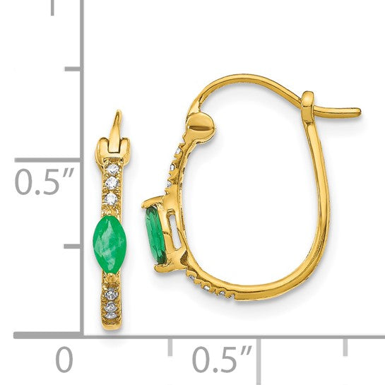 Diamond & Gemstone Hinged Hoop Earrings