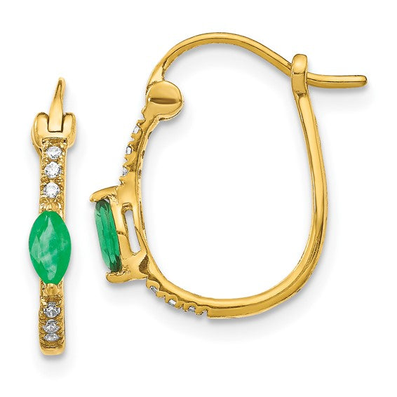 Diamond & Gemstone Hinged Hoop Earrings