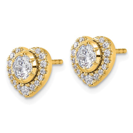 True Origin Lab Grown Diamond Heart Post Earrings