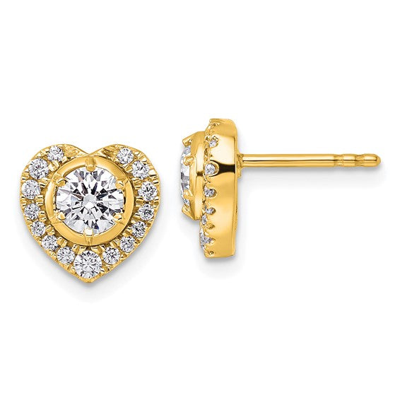 True Origin Lab Grown Diamond Heart Post Earrings
