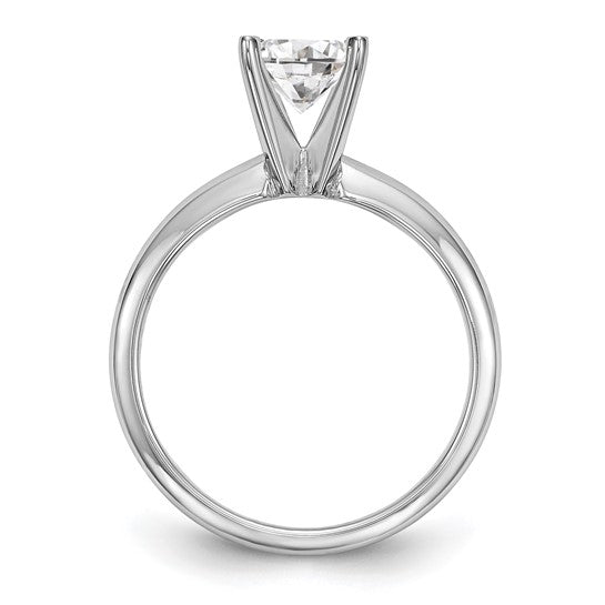 14k White Gold 1/2 carat Lightweight Half-Round 4-Prong Round Solitaire Ring Mounting