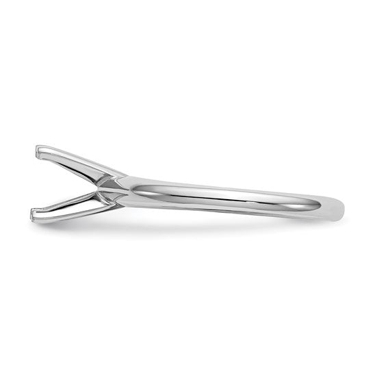 14k White Gold 1/2 carat Lightweight Half-Round 4-Prong Round Solitaire Ring Mounting