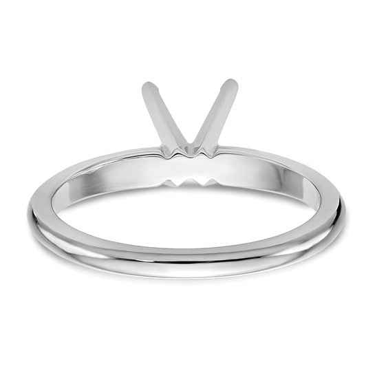 14k White Gold 1/2 carat Lightweight Half-Round 4-Prong Round Solitaire Ring Mounting