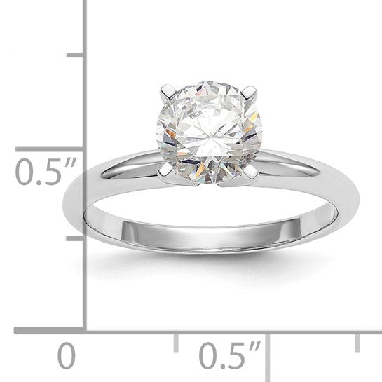 14k White Gold 1/2 carat Lightweight Half-Round 4-Prong Round Solitaire Ring Mounting