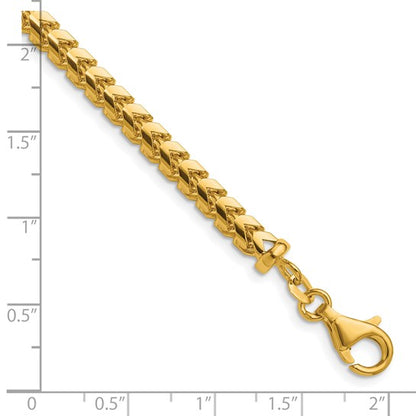 18K Polished 4.25mm Solid Franco 24 Inch Chain