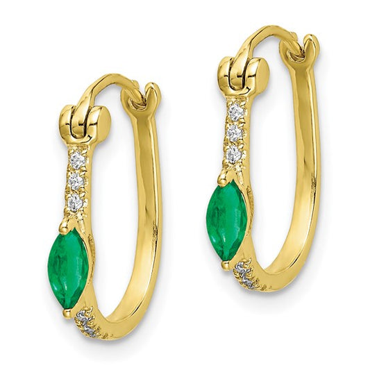 Diamond & Gemstone Hinged Hoop Earrings