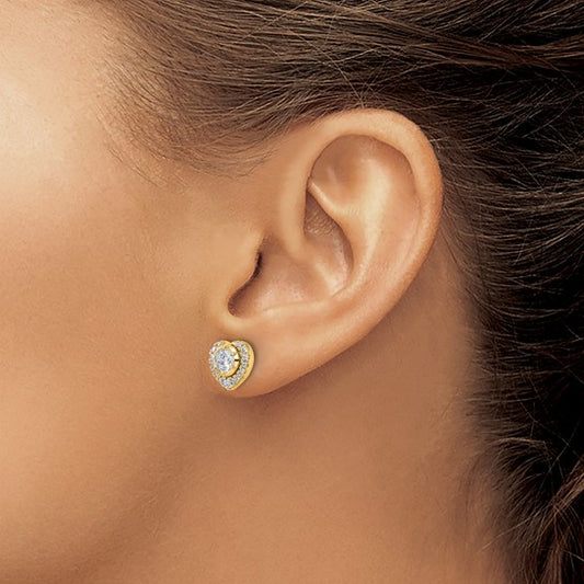 True Origin Lab Grown Diamond Heart Post Earrings