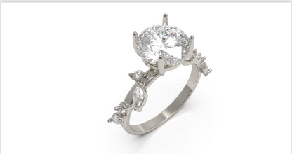 Luxor Custom White Gold Lab Diamond Ring – 2.5 CT | 18K