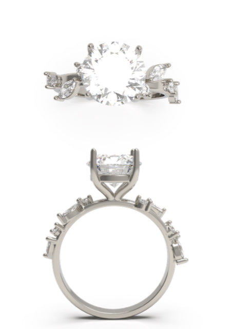 Luxor Custom White Gold Lab Diamond Ring – 2.5 CT | 18K