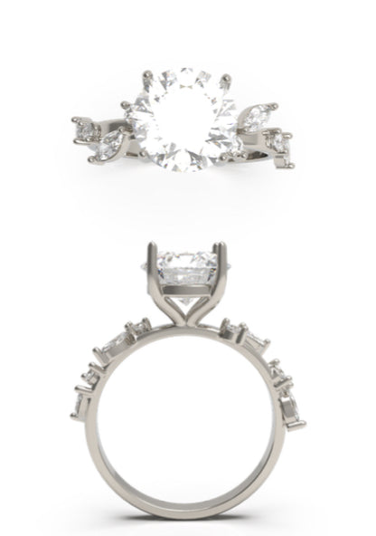 Luxor Custom White Gold Lab Diamond Ring – 2.5 CT | 18K