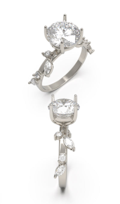 Luxor Custom White Gold Lab Diamond Ring – 2.5 CT | 18K