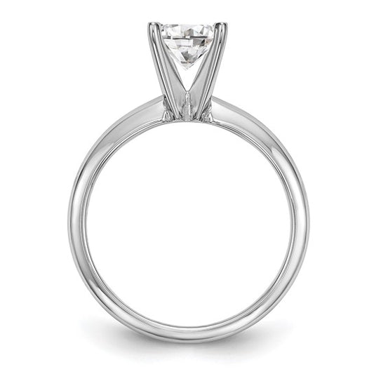 14k White Gold 1/2 carat Lightweight Half-Round 4-Prong Round Solitaire Ring Mounting