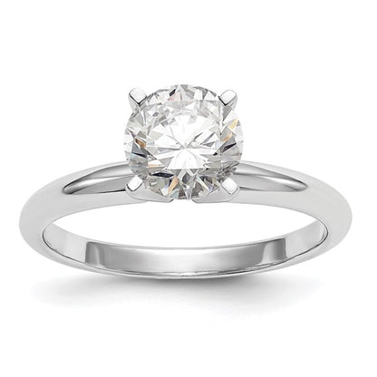 14k White Gold 1/2 carat Lightweight Half-Round 4-Prong Round Solitaire Ring Mounting